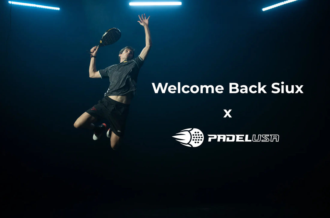 A banner illustrating the blog article about the arrival of Siux at Padel USA.