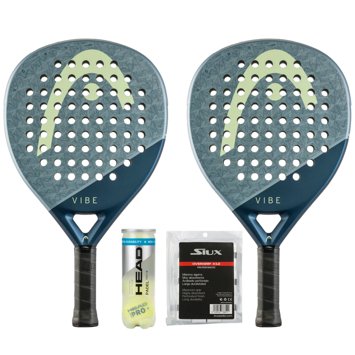 2-Player Padel Pack — 2 Rackets + Balls + Grips