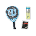 Premium Padel Pack — Wilson Endure racket, Head padel balls and Siux overgrips shown together