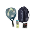 Complete Padel Pack — Head Vibe racket, Babolat backpack, Head padel balls and Siux overgrips shown together