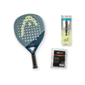 Beginner Padel Pack — Head Vibe racket, Head padel balls and Siux overgrips shown together