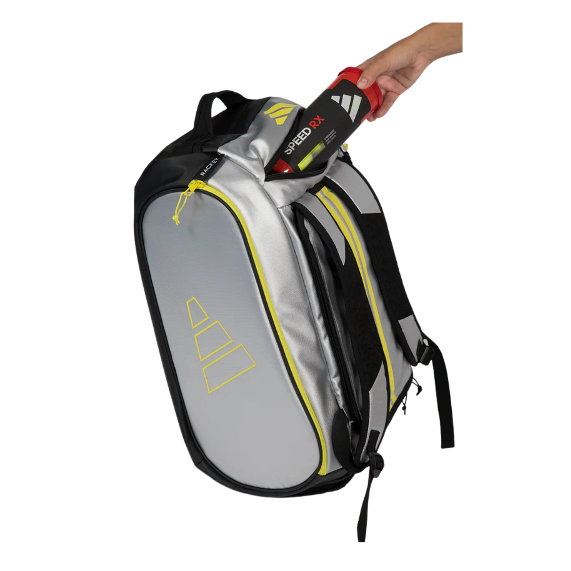 Bolsa de raqueta Adidas Tour plateada 