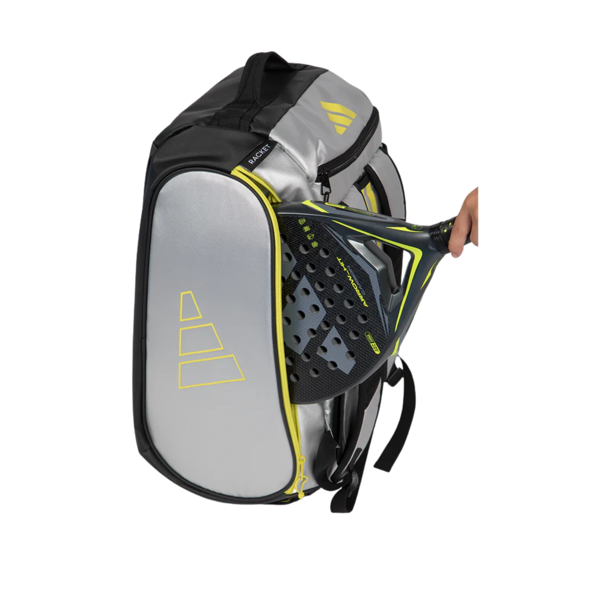 Bolsa de raqueta Adidas Tour plateada 