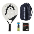 Arm-Friendly Padel Pack — Head Evo Speed racket, Babolat COURT Backpack LITE, Head balls and Siux overgrips