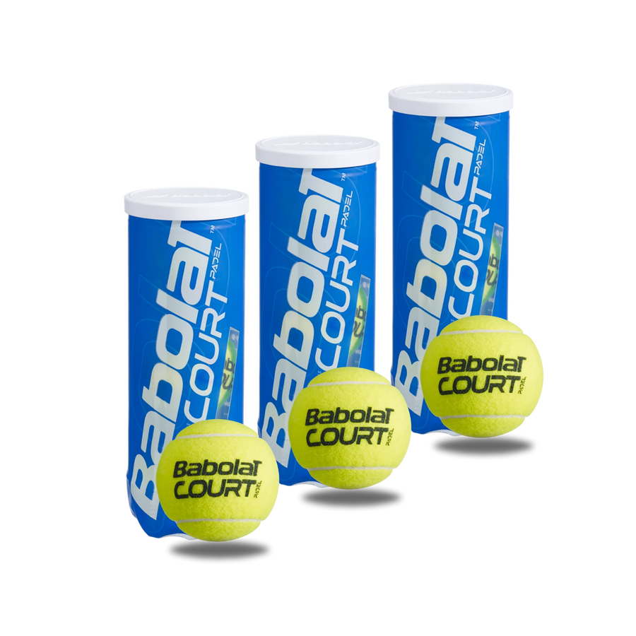 Babolat COURT X3 Padel Balls — Pack of 3 cans