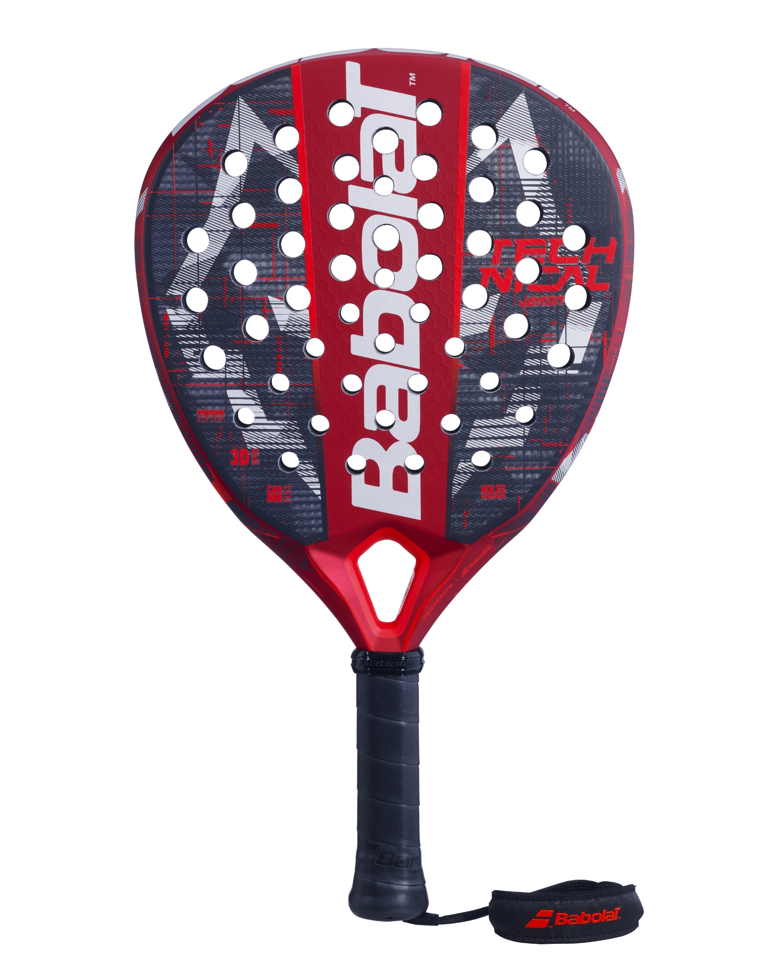 Babolat Tecnica Veron Juan Lebron – Racchetta Da Padel Carbonio – Diamante 365g Bianco/Nero/Rosso