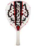 Babolat Technical VERTUO Juan Lebron 2025 padel racket with white, red, and black design, featuring large central branding and perforated face.
