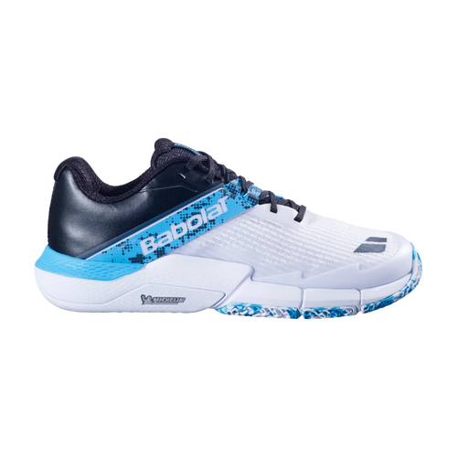 Babolat Jet Movea 2 men's padel shoes, white cyan blue