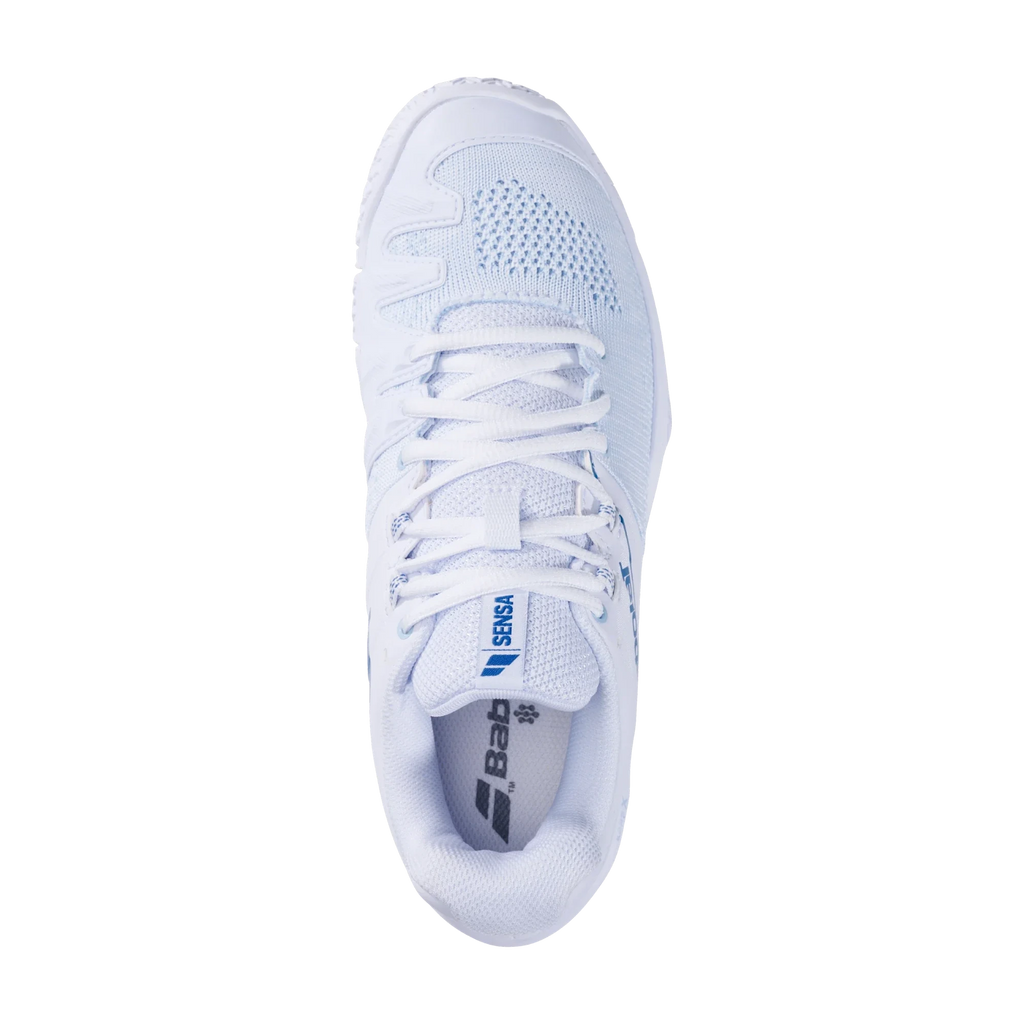 Babolat Sensa women's padel shoes, white and cool blue