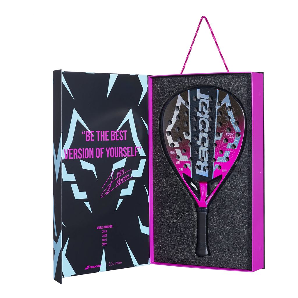 Babolat Viper Juan Lebron 3.1 padel racket inside its open presentation box