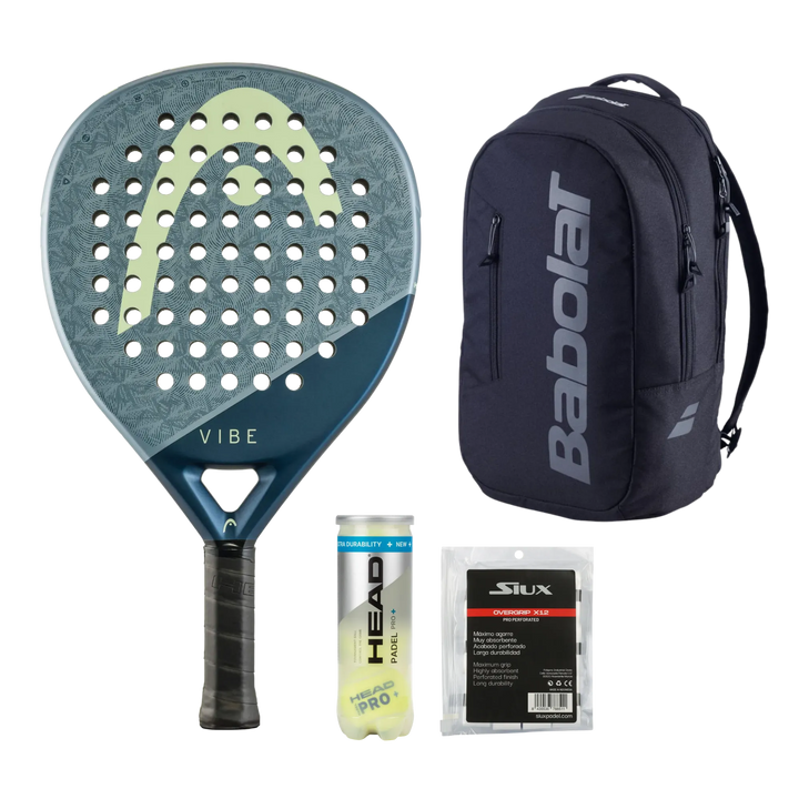 Complete Padel Pack - Racket + Bag + Balls + Grips