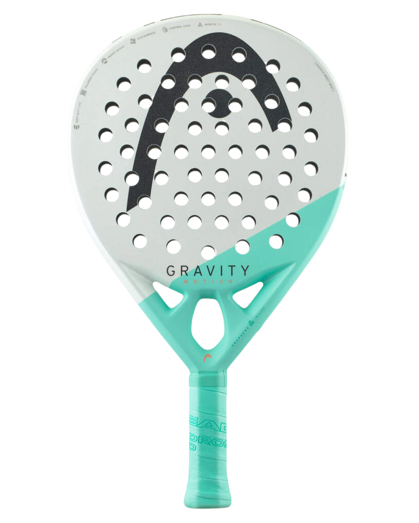 HEAD Gravity Motion Raquette De Padel 2022 – Légère 355g, Forme Ronde, Contrôle Et Confort – Fibre De Verre, Taille 498 Cm²