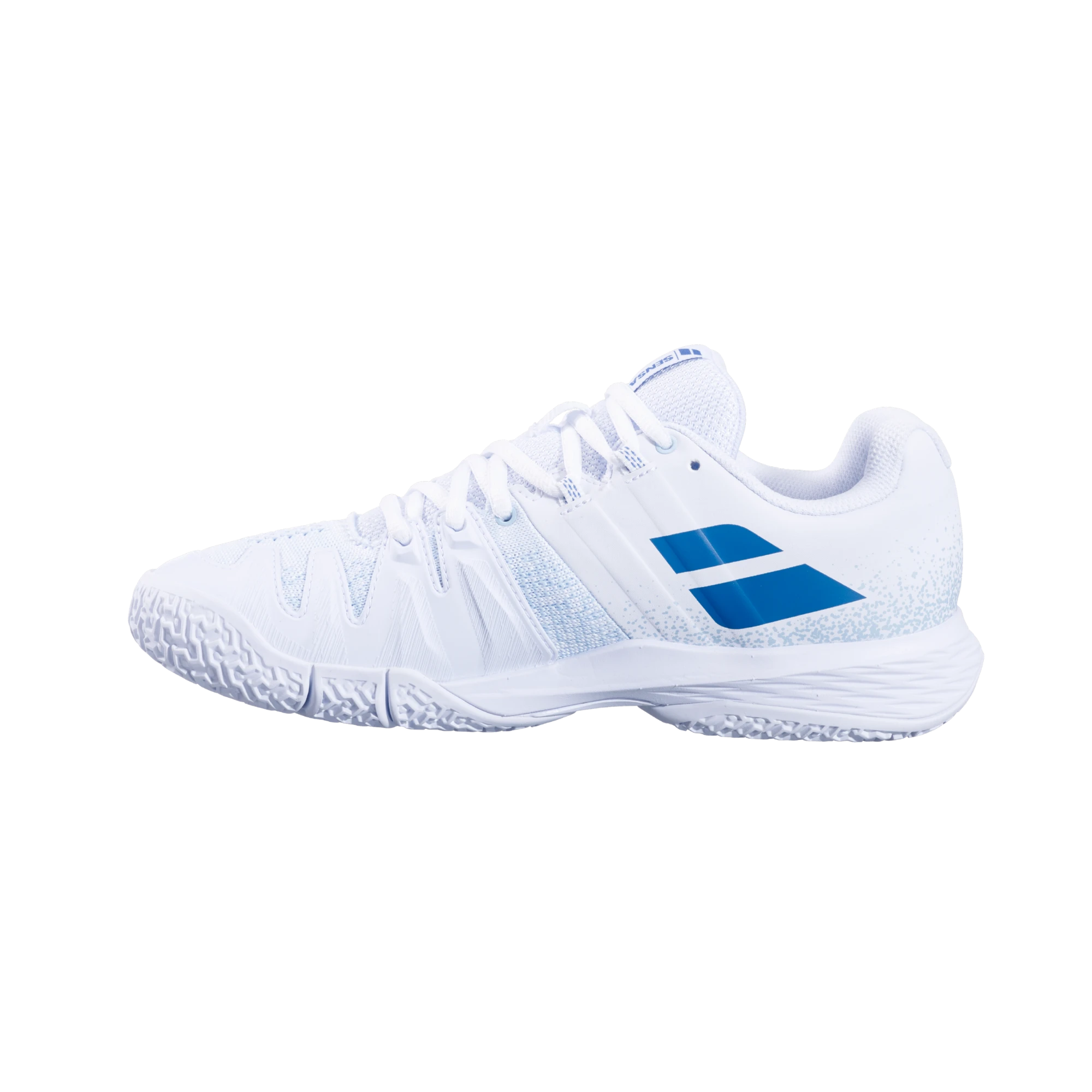 Zapatillas de pádel Babolat Sensa blancas/azules para mujer