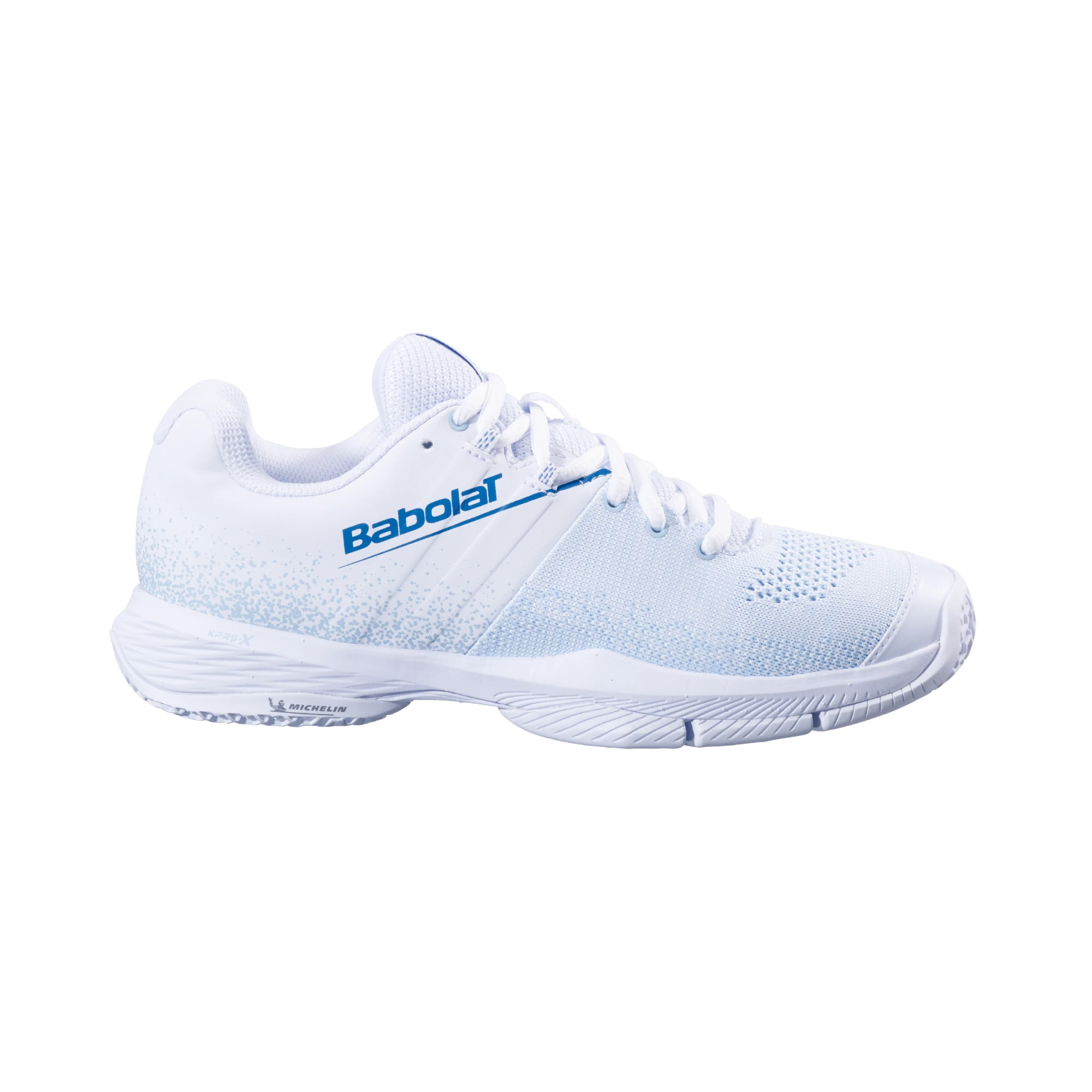 Zapatillas de pádel Babolat Sensa blancas/azules para mujer