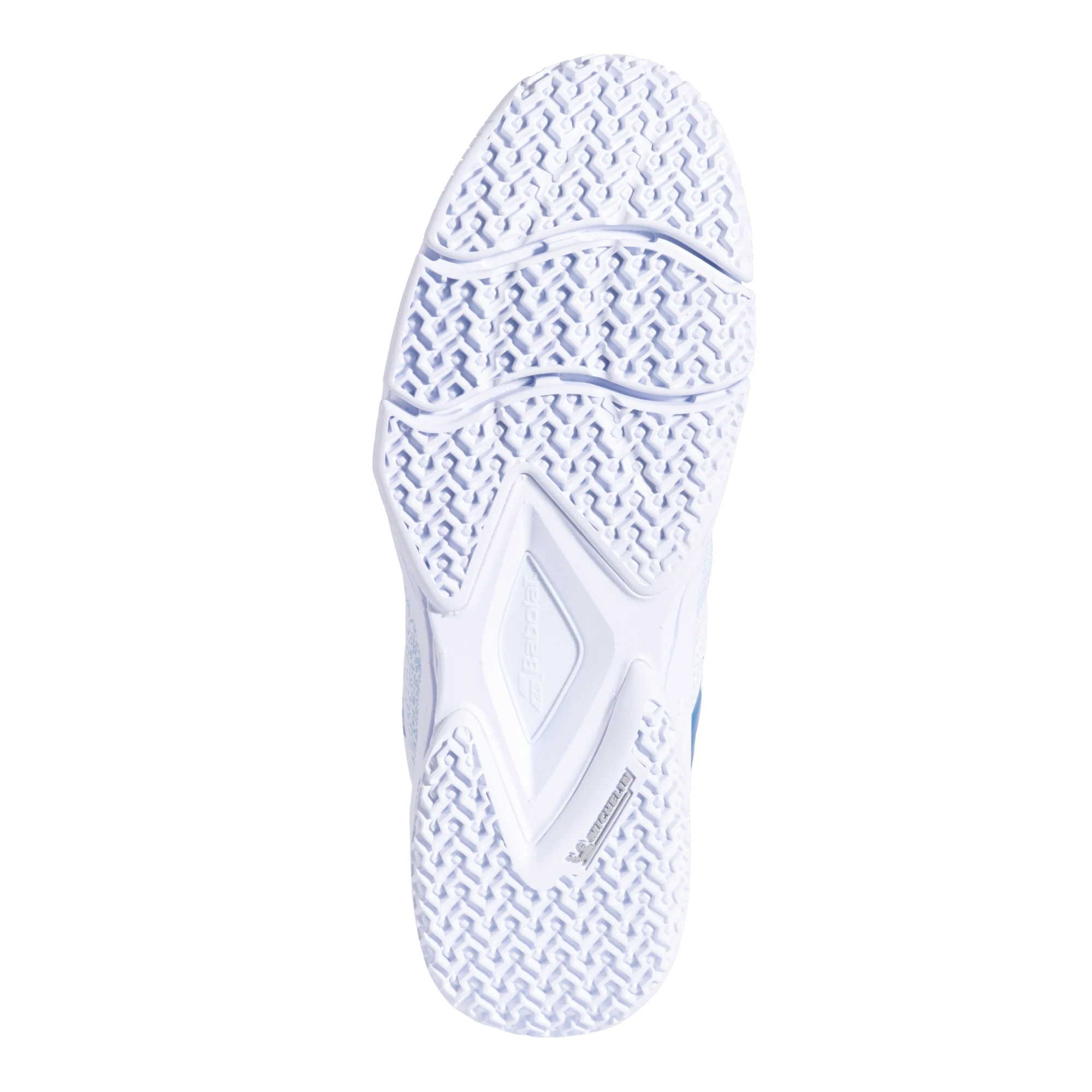 Zapatillas de pádel Babolat Sensa blancas/azules para mujer