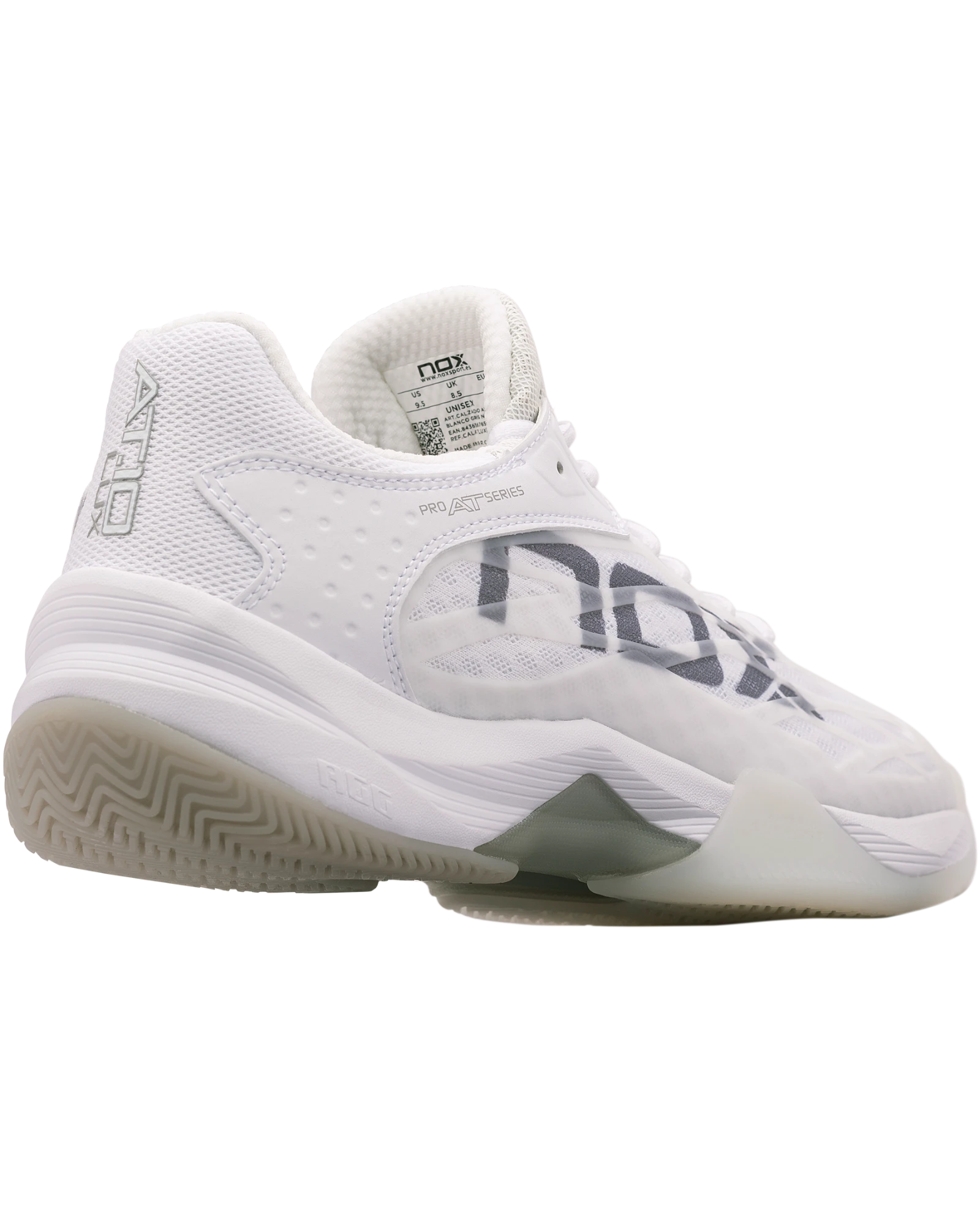 The Nox AT10 Lux Shoes White/Grey Padel Shoes