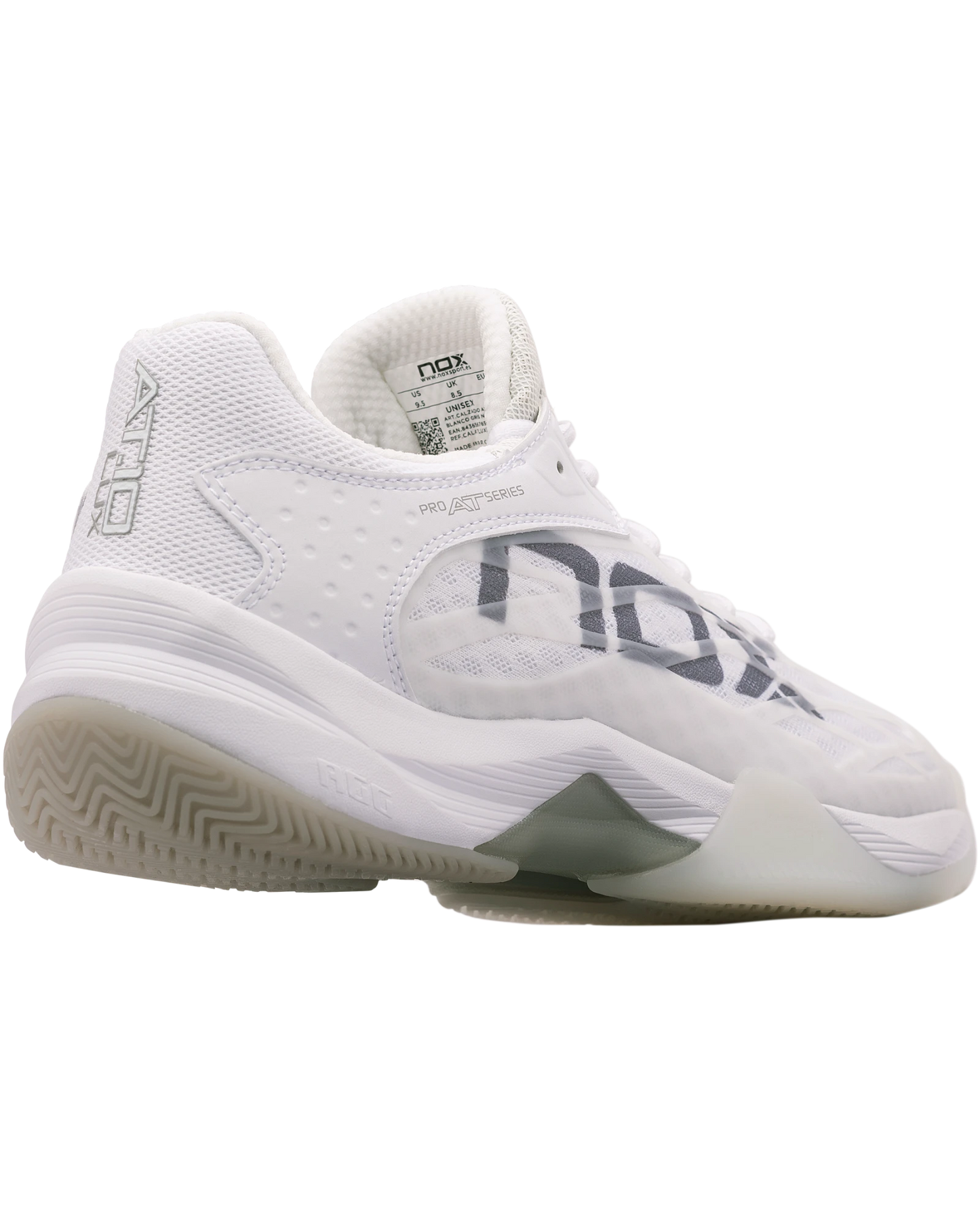 The Nox AT10 Lux Shoes White/Grey Padel Shoes