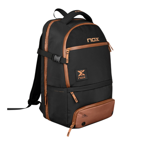 Nox Luxury Open Series padel bag, black and brown