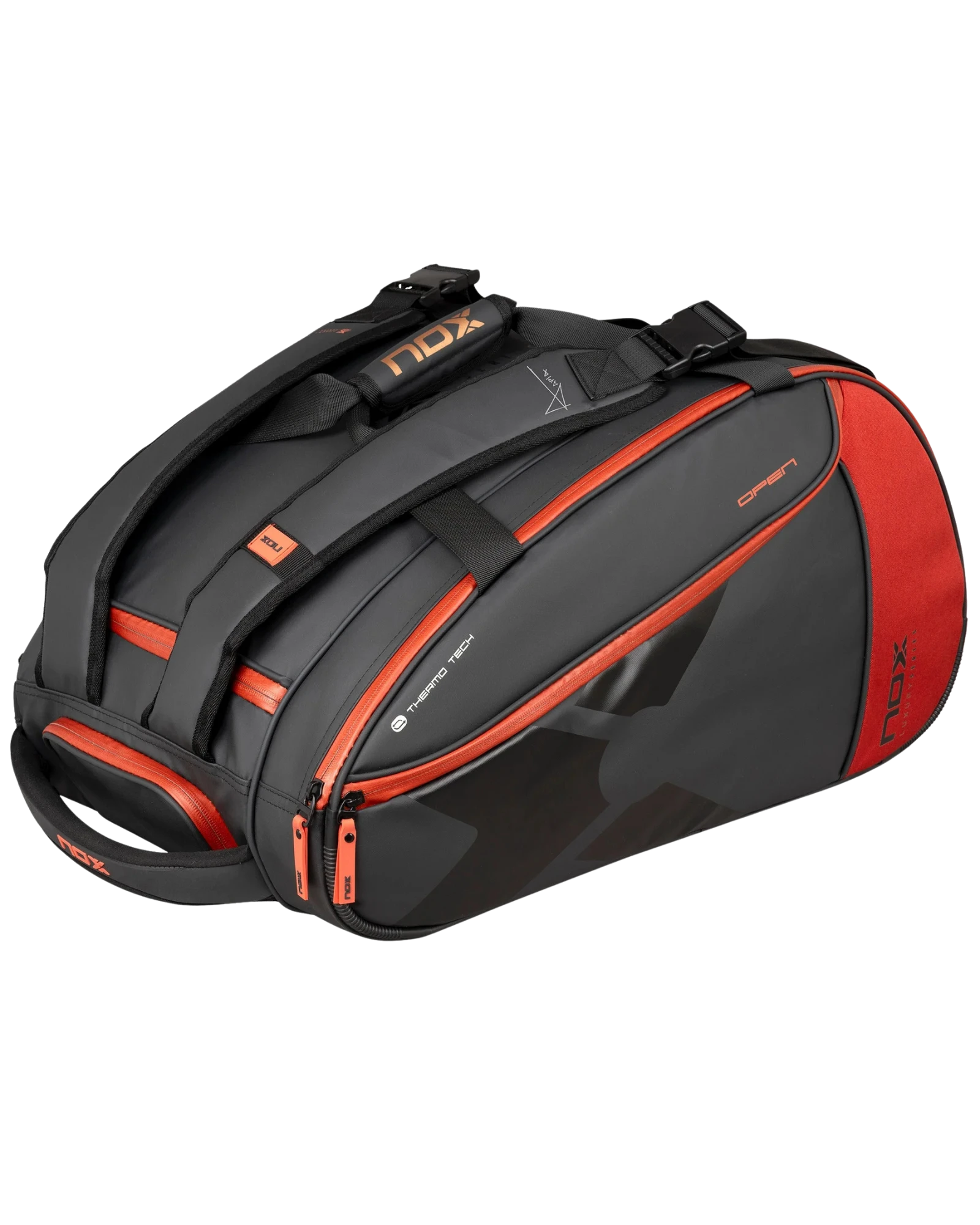 Bolsa de pádel Nox LUXURY OPEN Series negra/roja