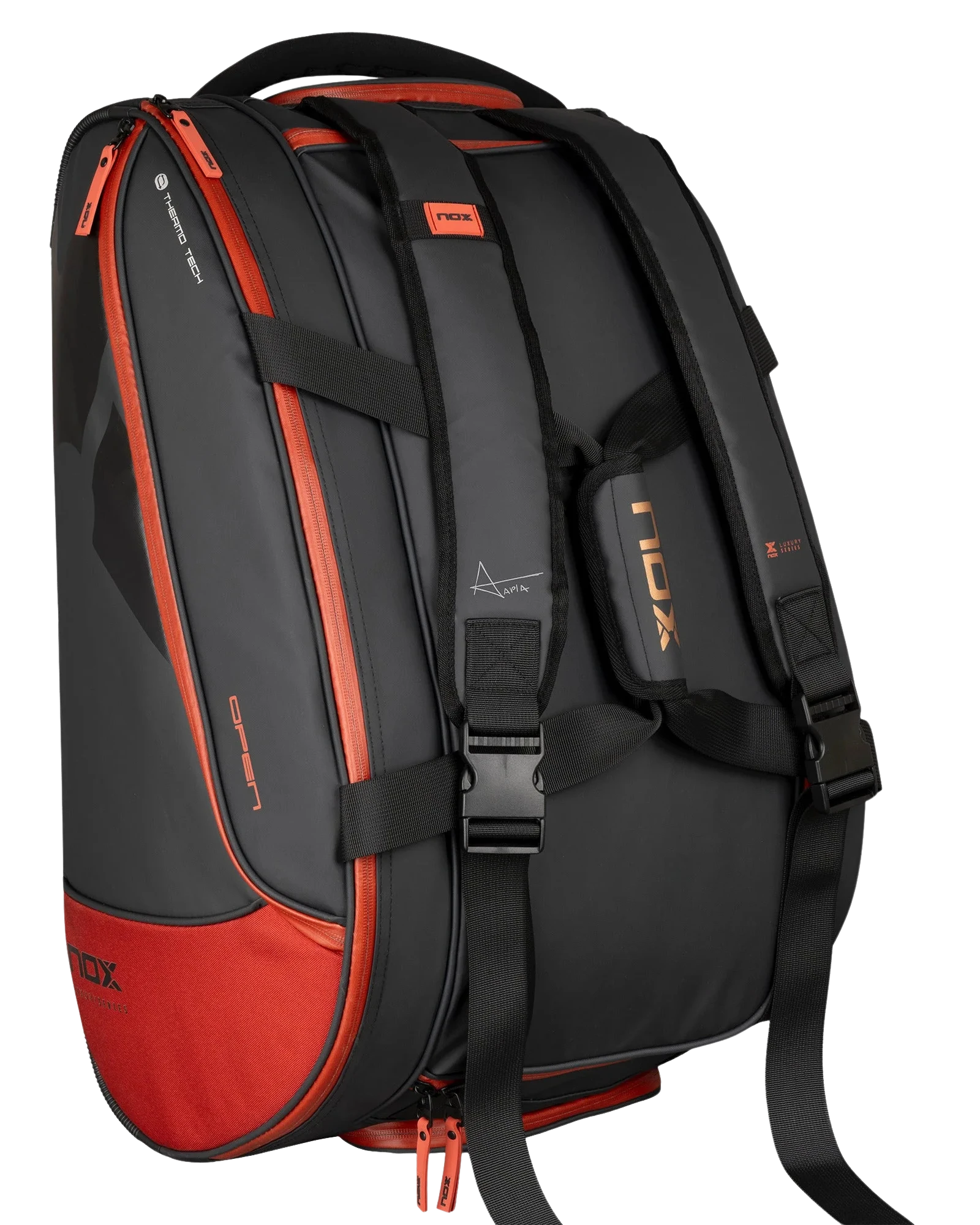 Bolsa de pádel Nox LUXURY OPEN Series negra/roja