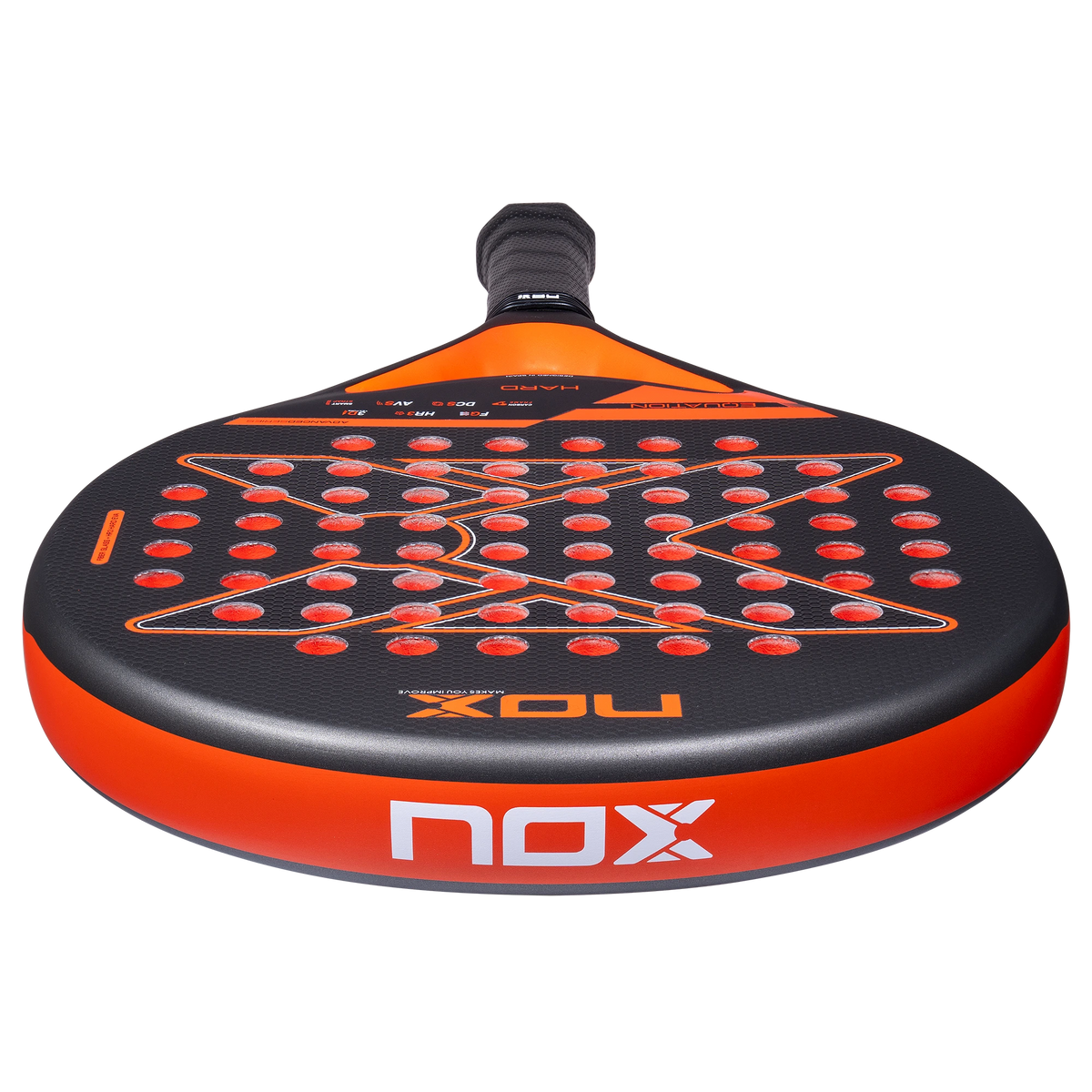 Nox Equation Hard Advanced 2027 padel racket, top rim view