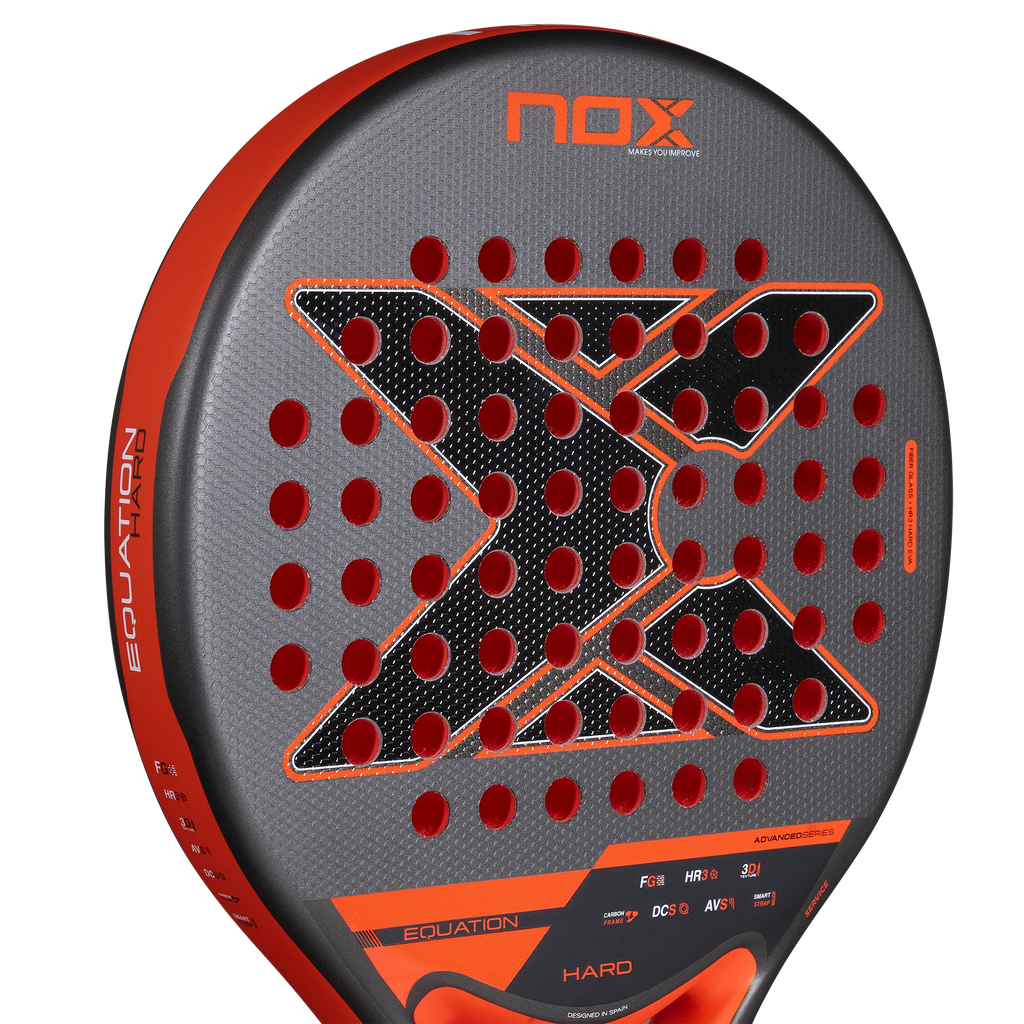 Nox Equation Hard Advanced 2027 padel racket, upper face detail