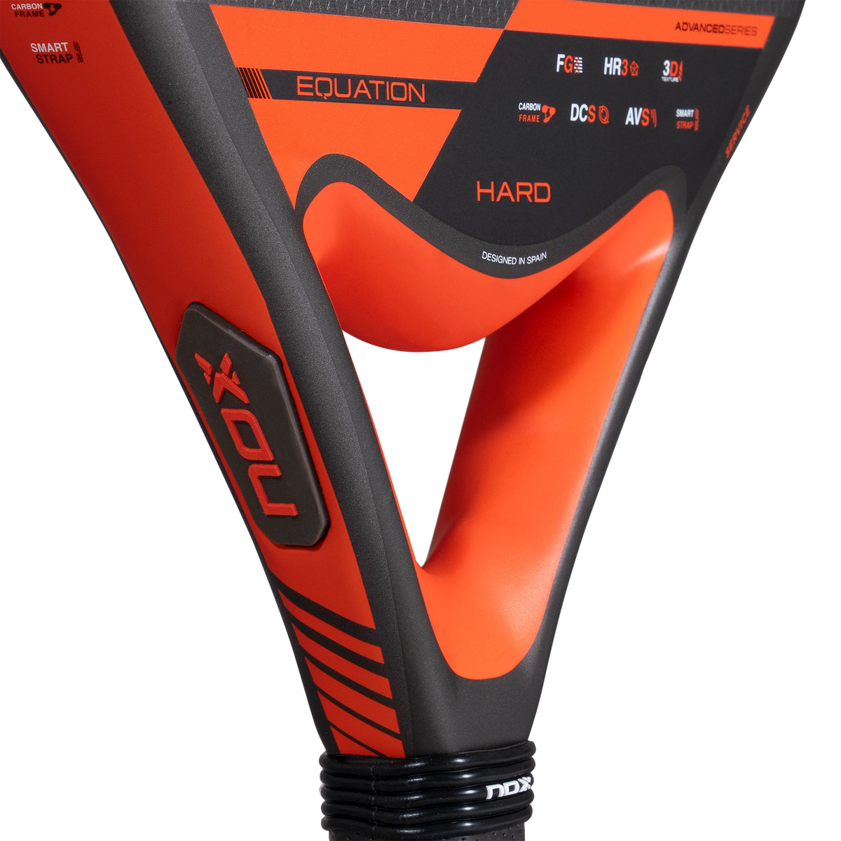 Nox Equation Hard Advanced 2027 padel racket, throat detail