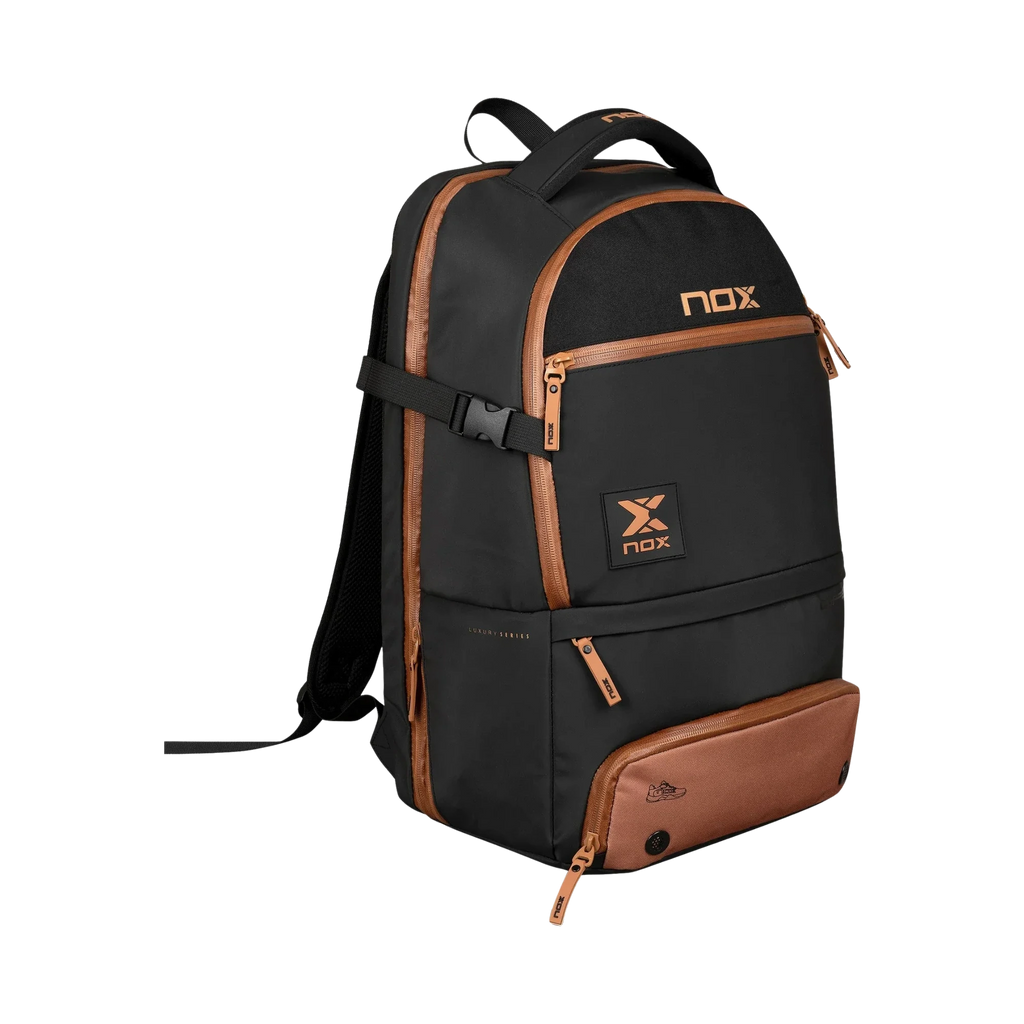 Nox Luxury Open Series padel bag, black and brown