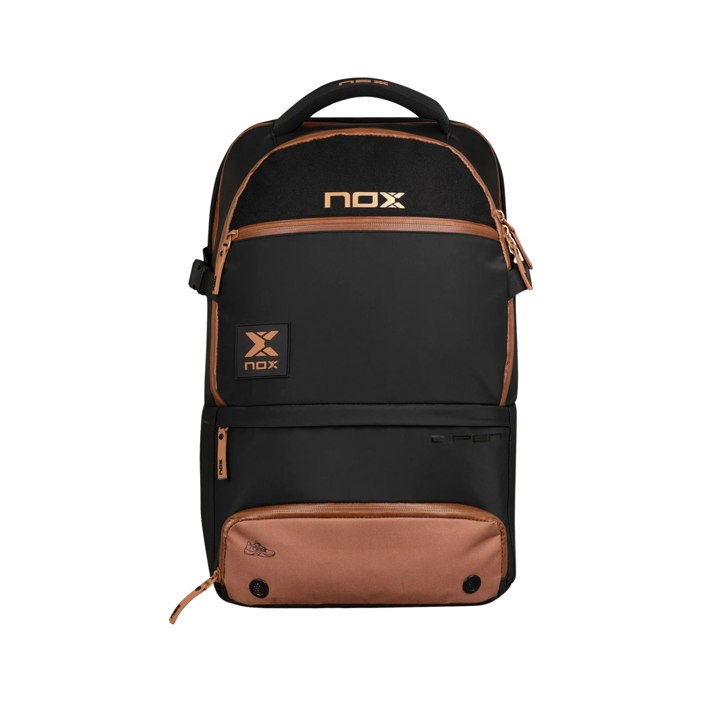 Nox Luxury Open Series padel bag, black and brown