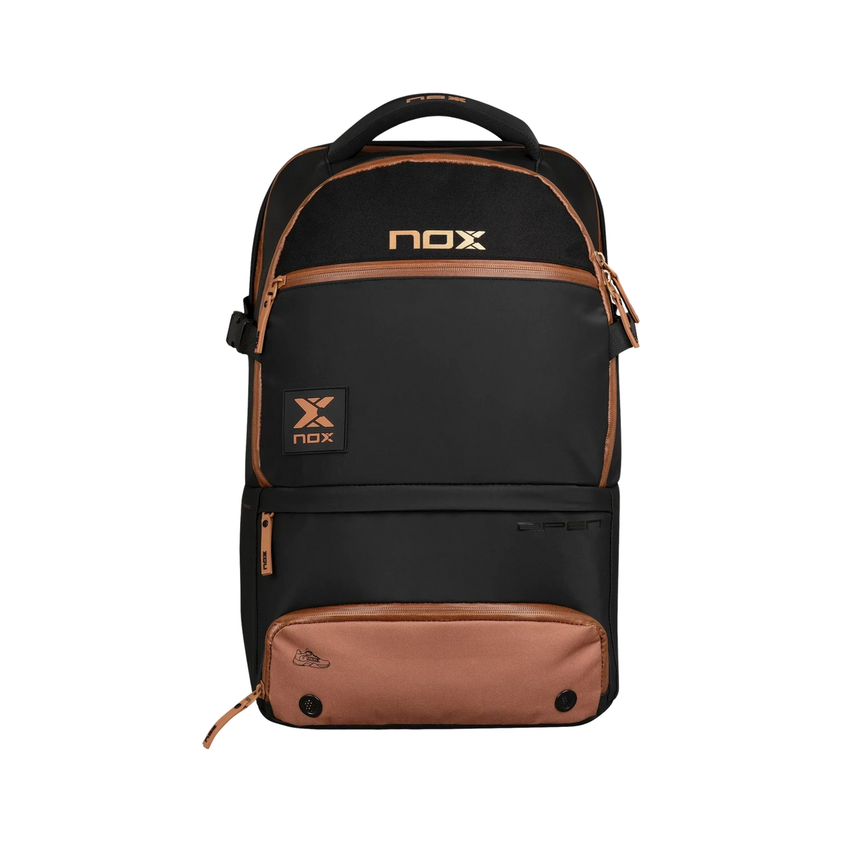 Nox Luxury Open Series padel bag, black and brown