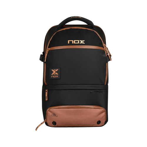 Nox Luxury Open Series padel bag, black and brown