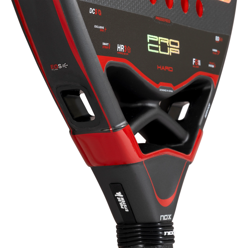 Nox Pro Cup Hard 2027 by Agustín Tapia padel racket, bridge detail
