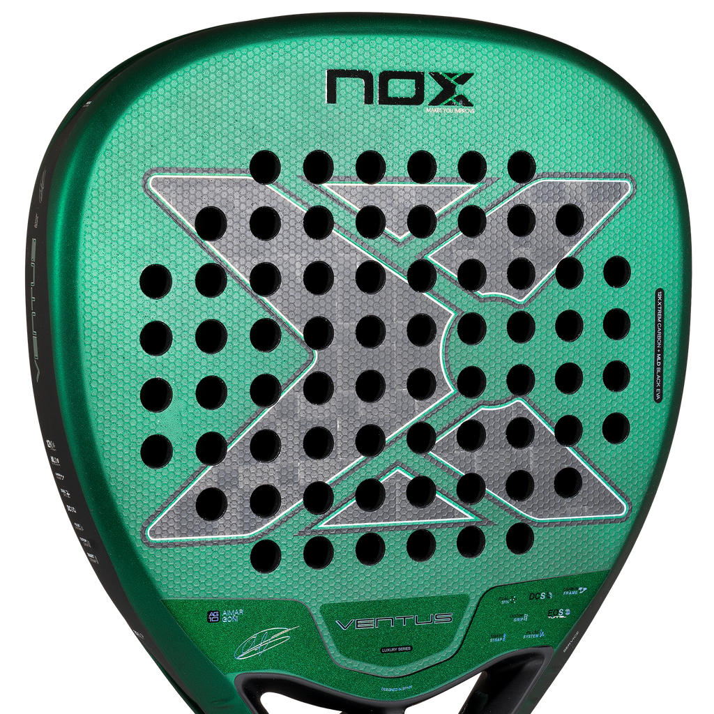 Nox Ventus Attack 12K XTREM 2027 by Aimar Goñi padel racket, upper face detail