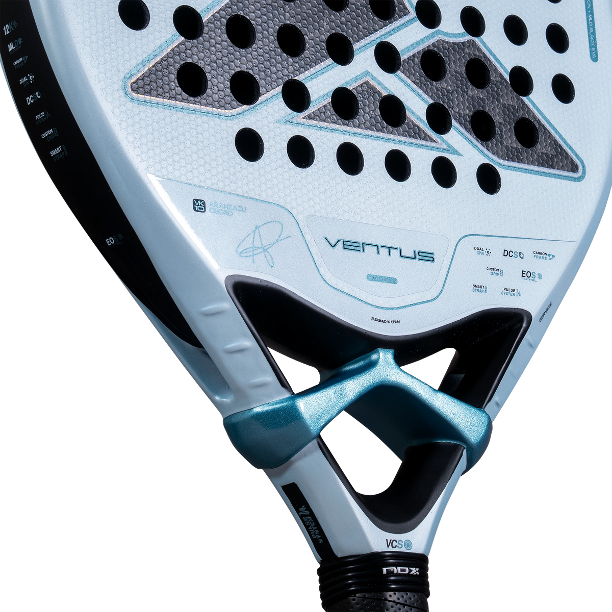 Nox Ventus Control 12K 2027 by Aranzazu Osoro padel racket, lower face and throat detail