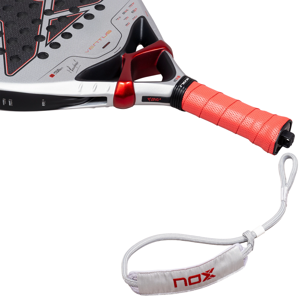 Nox Ventus Control 3K 2027 by Miguel Lamperti padel racket, handle and wrist strap detail