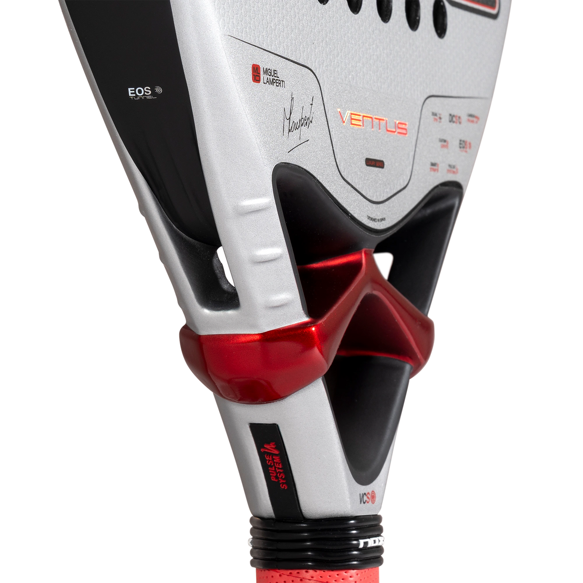 Nox Ventus Control 3K 2027 by Miguel Lamperti padel racket, bridge and grip detail