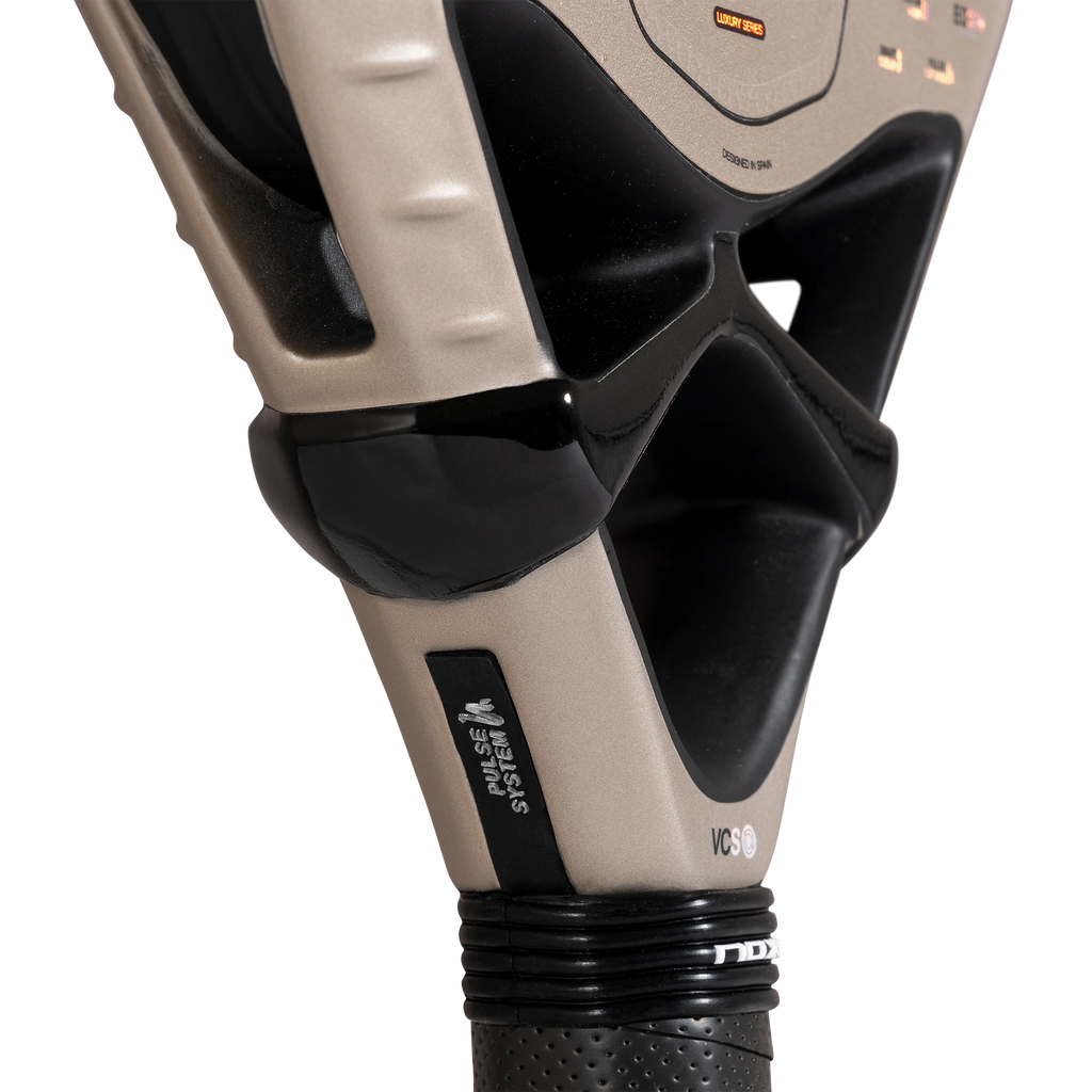 Nox Ventus Hybrid 12K Lite 2027 padel racket, bridge and grip detail