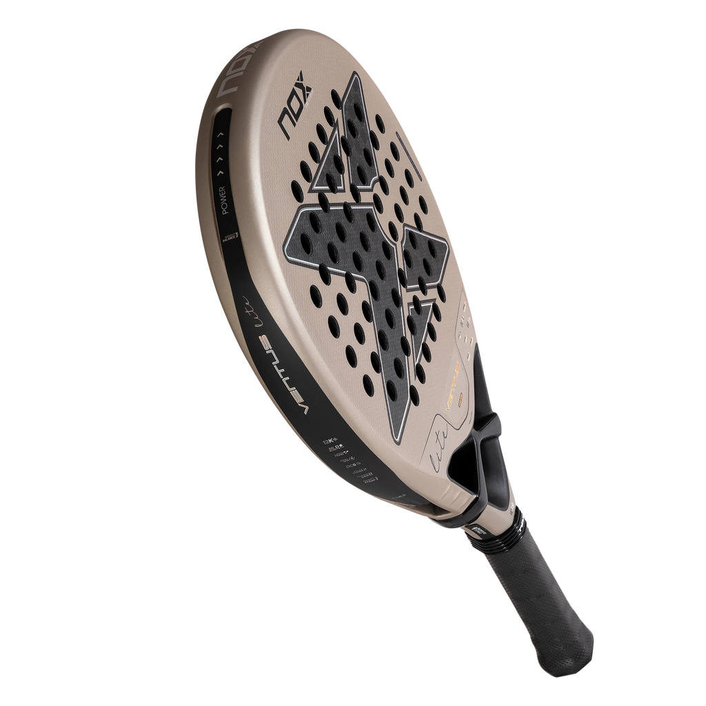 Nox Ventus Hybrid 12K Lite 2027 padel racket, angled full racket view