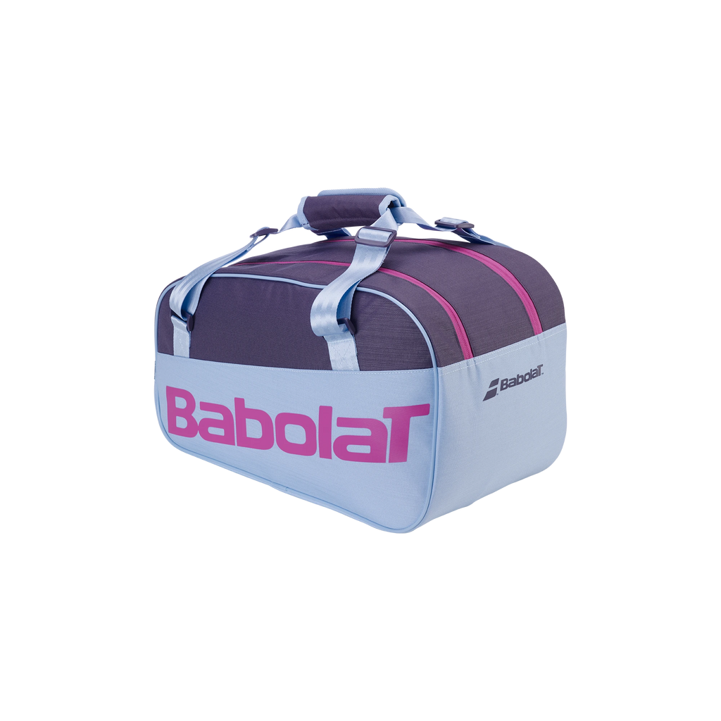 Babolat Court S Juan Lebron Dark Purple / Sky Blue padel bag, three-quarter left view
