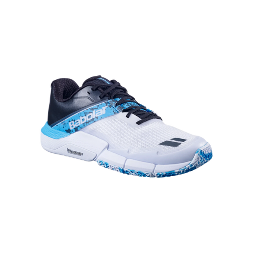 Babolat Jet Movea 2 men's padel shoes, white cyan blue