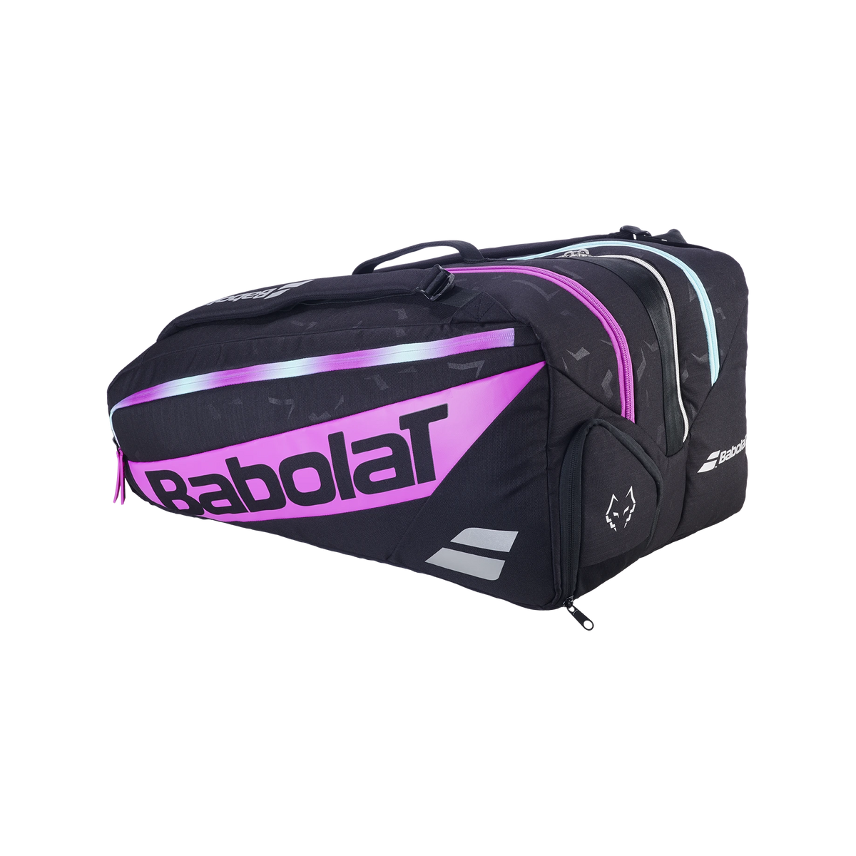 Babolat RH Pro Juan Lebron Black / Purple / Light Green padel bag, three quarter left view