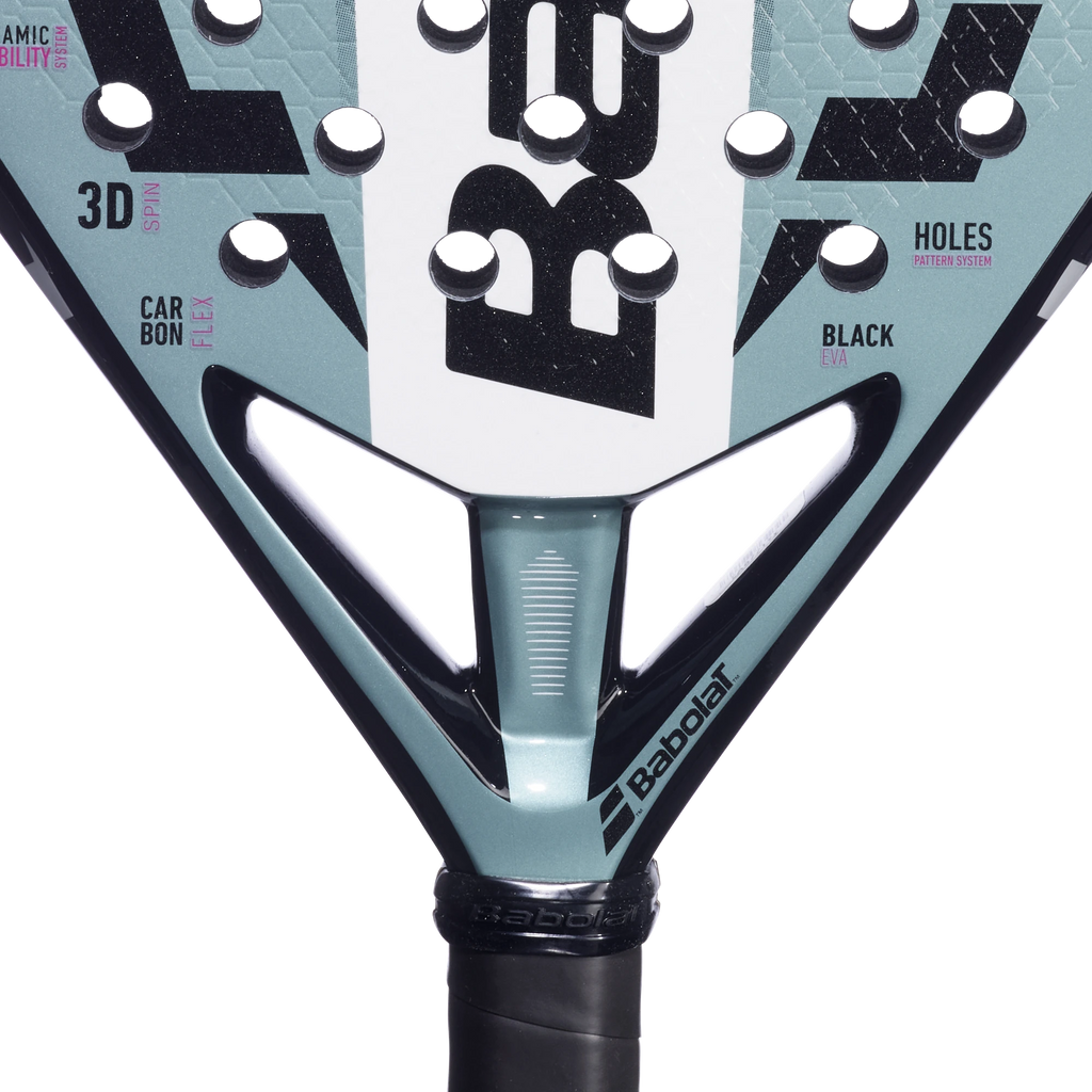 Babolat Veron Juan Lebron 3.1 padel racket throat detail view
