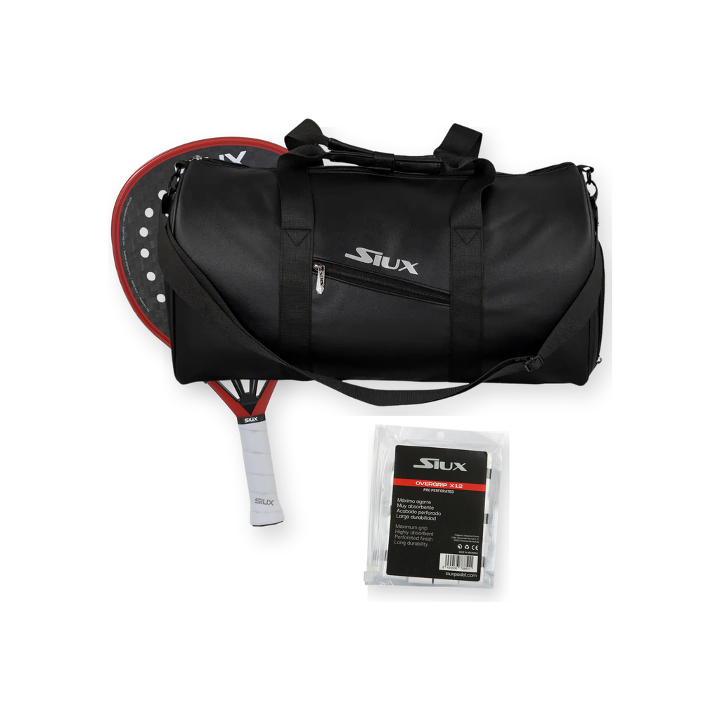 Siux Padel Pack — Siux Electra Pro racket, Siux bag and Siux overgrips shown together