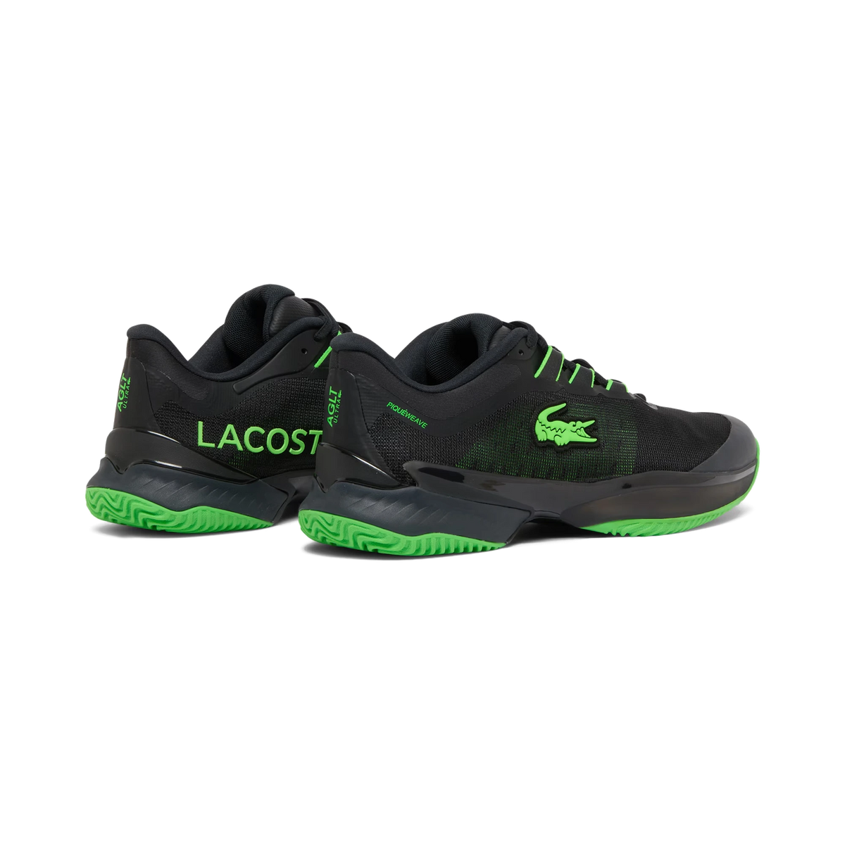 Lacoste AG-LT Ultra black and green men's padel shoes, medial side view