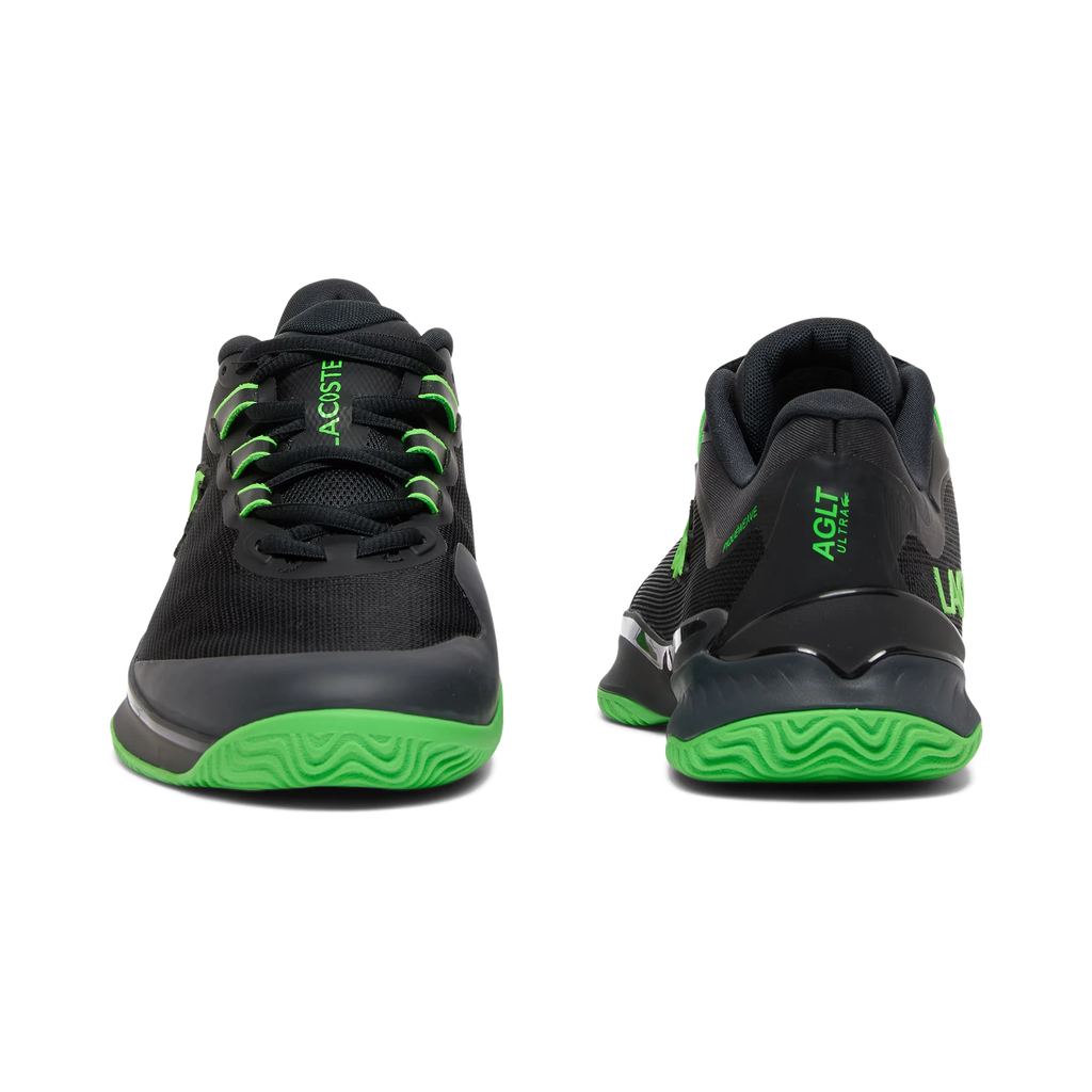 Lacoste AG-LT Ultra black and green men's padel shoes, front pair view