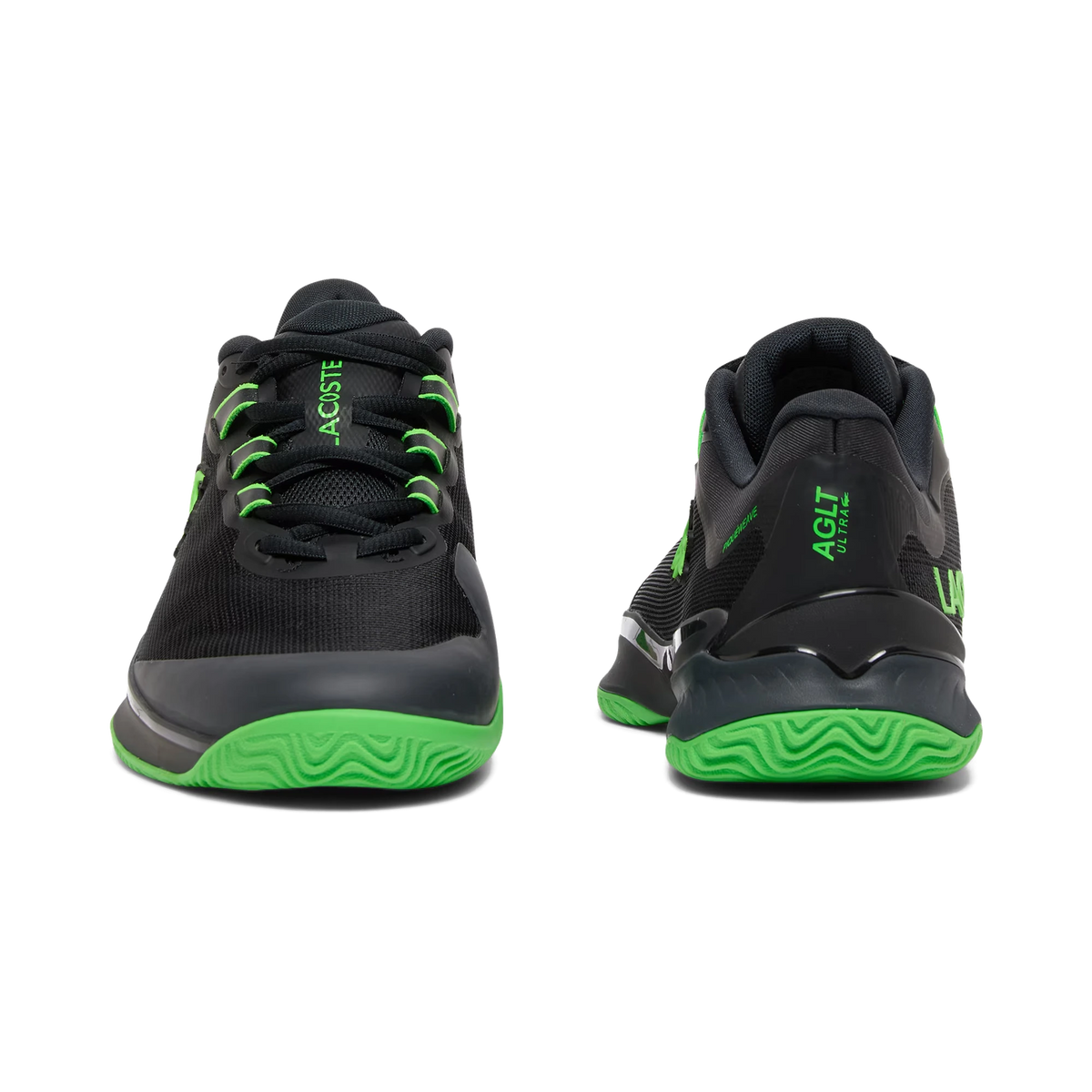 Lacoste AG-LT Ultra black and green men's padel shoes, front pair view