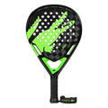 Lacoste L-Max green and black padel racket, front view
