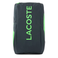 Lacoste L-Paletero black and green padel bag, rear view