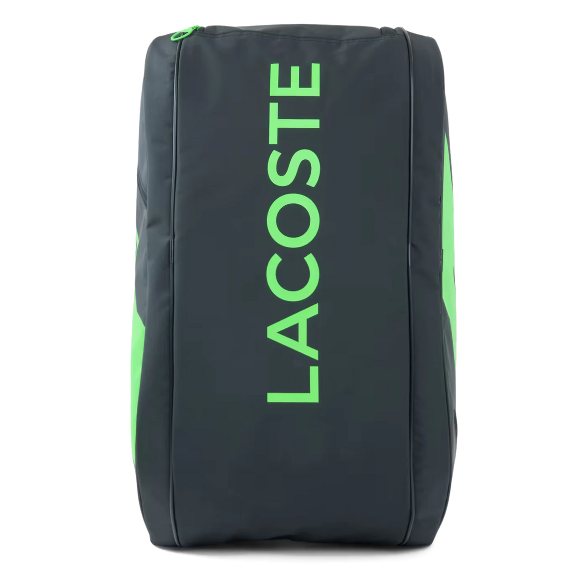 Lacoste L-Paletero black and green padel bag, rear view