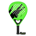 Lacoste L-Soft green and black padel racket, front view
